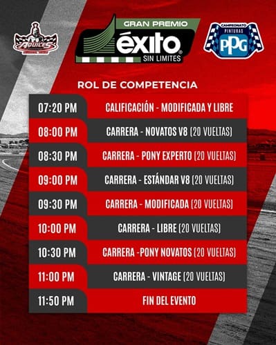 Gran premio Éxito sin limite iniciara con calificaciones desde las 19:20 hrs