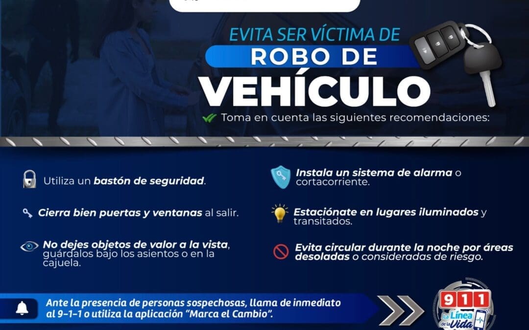 Insisten autoridades policíacas no dejar objetos de valor en los autos