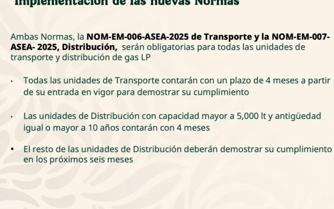 Publicarán nuevas normas de seguridad para transporte y distribución de gas LP