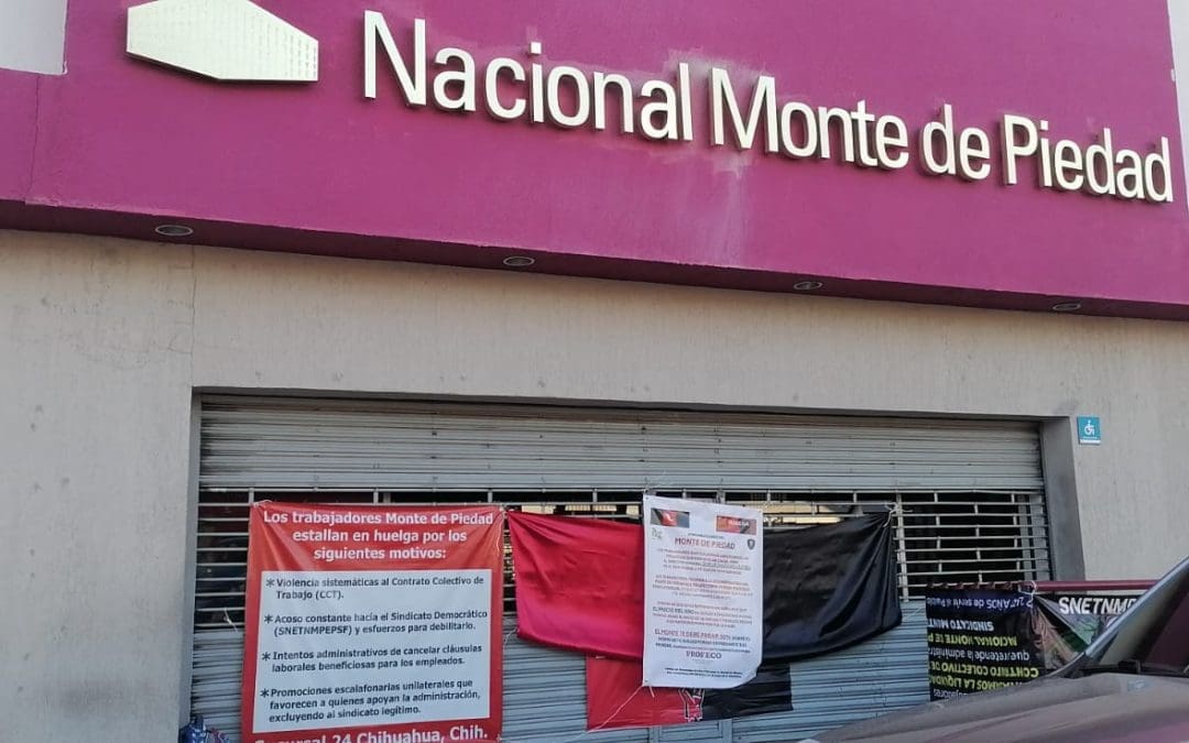 Sigue la huelga de trabajadores del Nacional Monte de Piedad