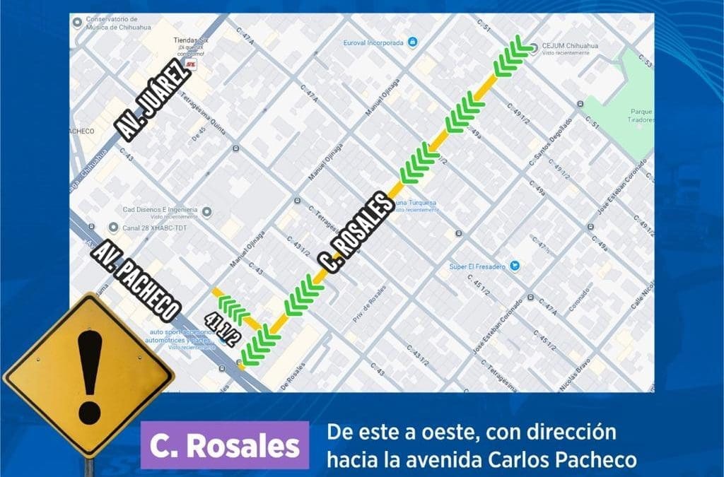 Cambiarán sentido de circulación en la calle Rosales