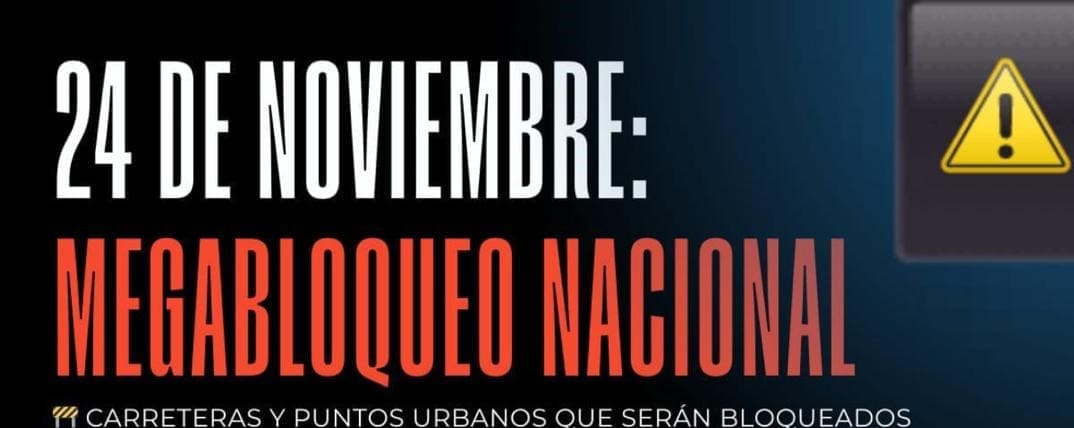 Megabloqueo nacional de transportistas este 24 de noviembre