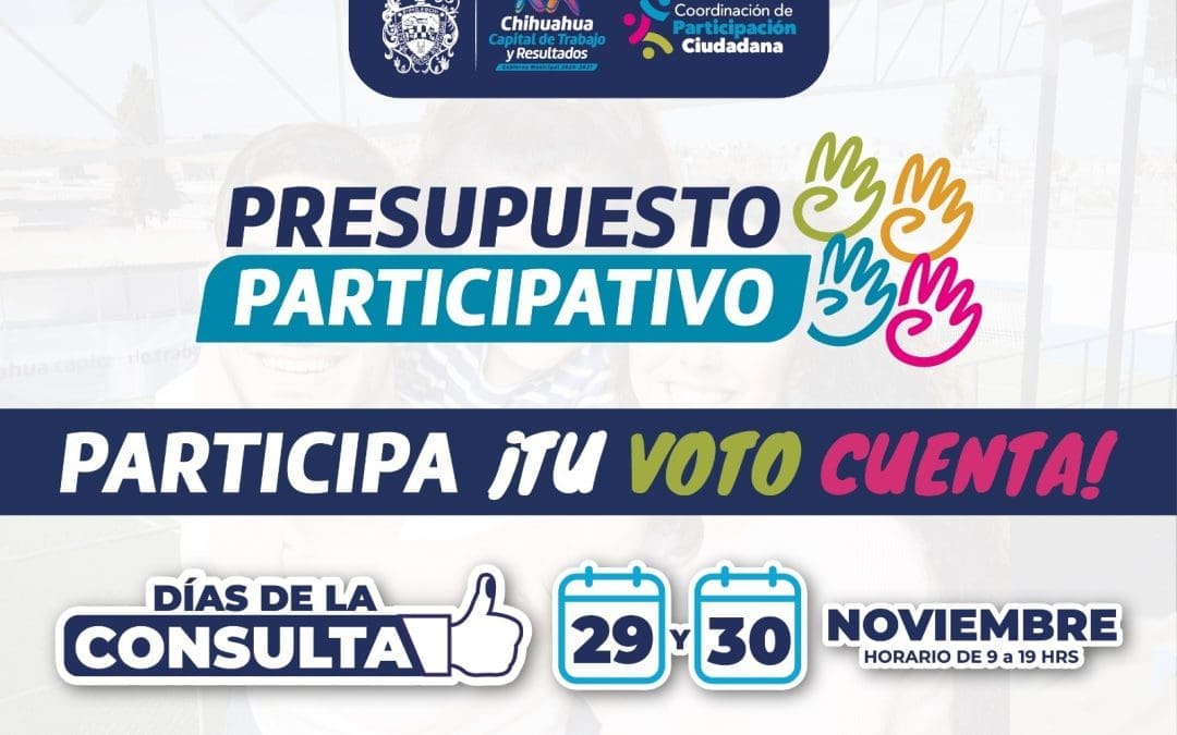 ¡Recuerda! Este fin de semana se realizará el Presupuesto Participativo