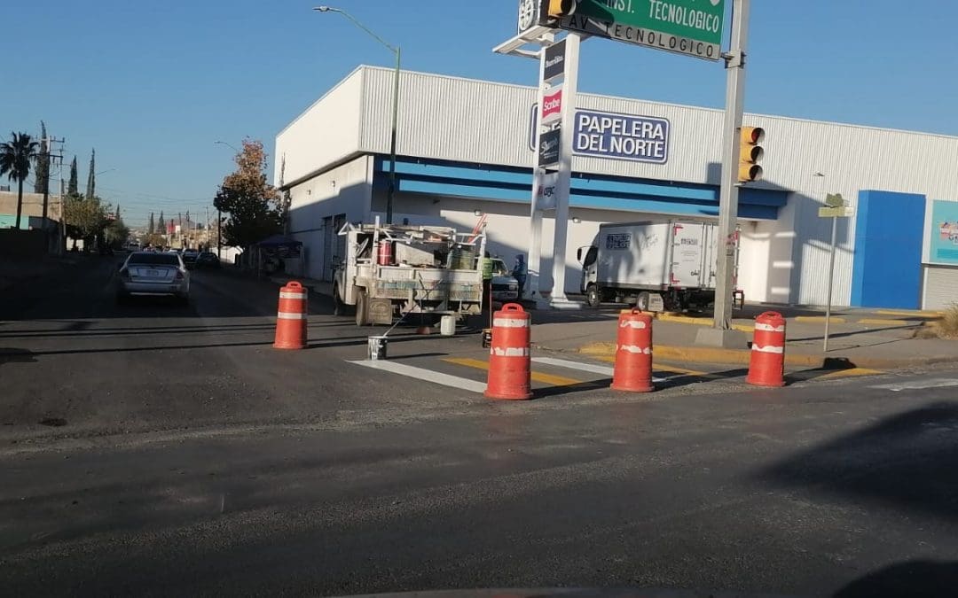 Reabren circulación en avenida Mercurio; continúa pintado de pasos peatonales
