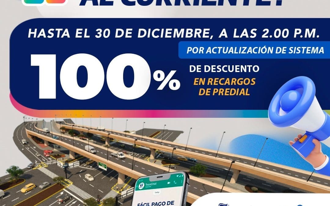 Últimos días de descuentos en recargos del Predial