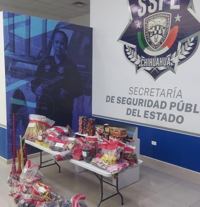 SSPE asegura más de 26 mil unidades de pirotecnia en Nuevo Casas Grandes