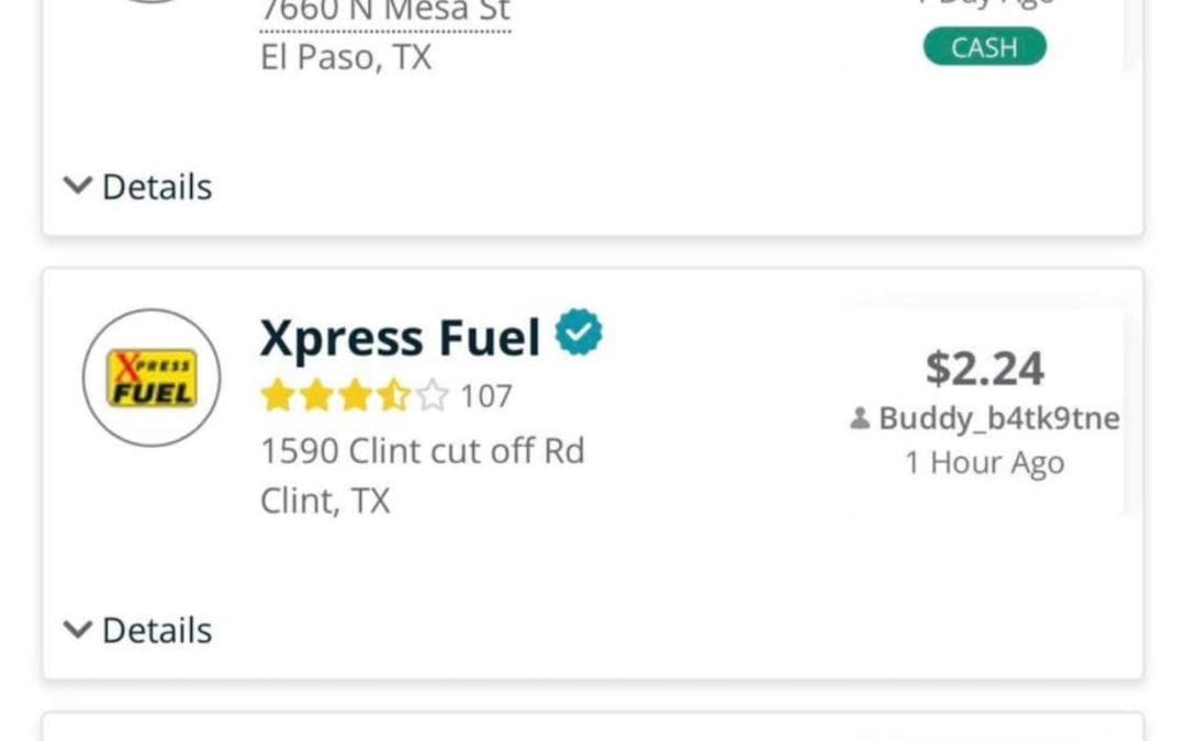 Precio de la Gasolina en El Paso está en menos de 12 pesos