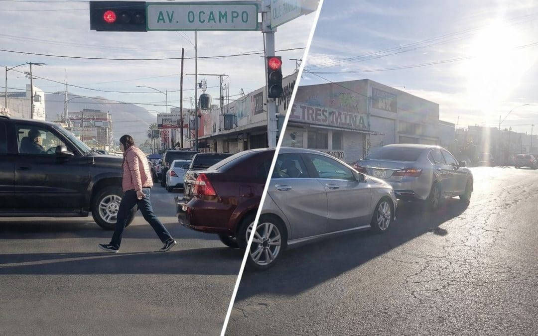Dos choques colapsan el carril central en Ocampo y Progreso
