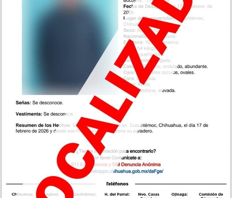 Aún busca la Fiscalía a otro menor desaparecido en ciudad Cuauhtémoc