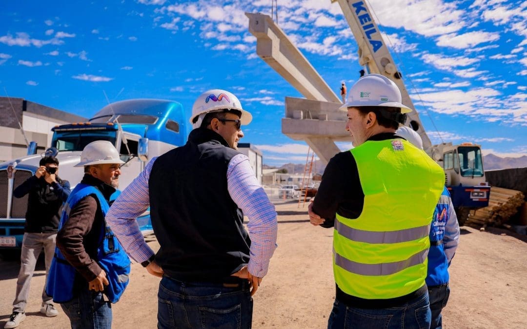 Supervisa Alcalde montaje de trabes en el Paso Superior de Los Nogales e Industrias