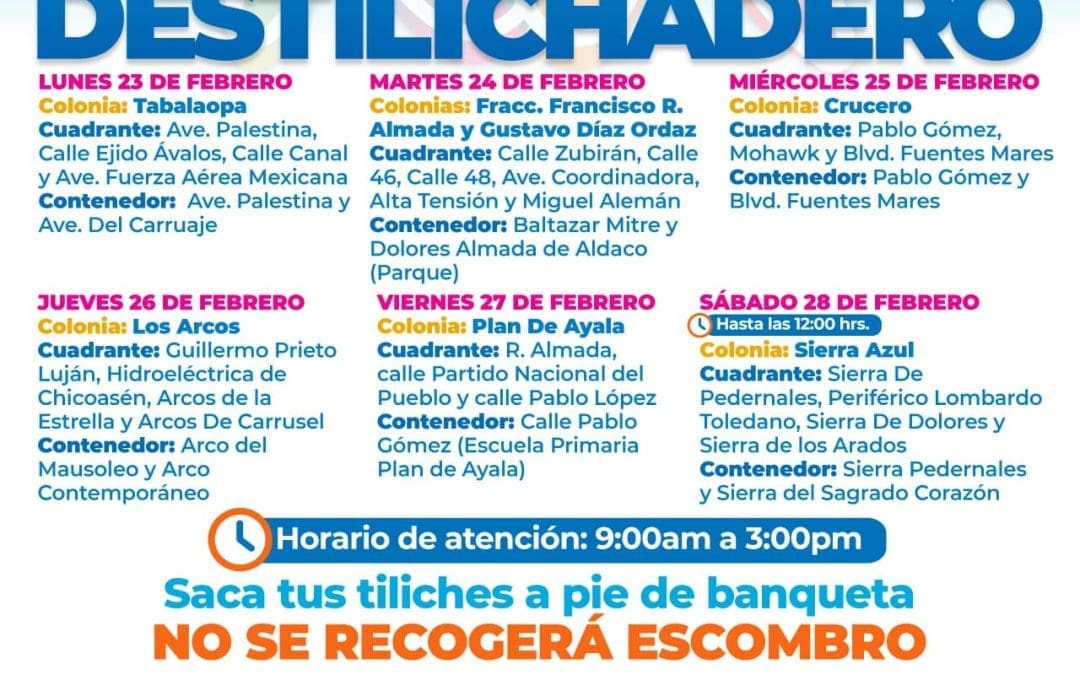 ¡Alista los tiliches! Irán por ellos a siete colonias esta semana