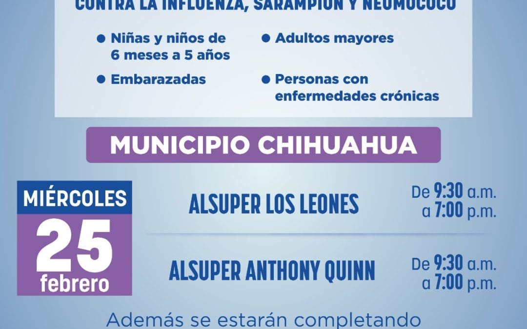 Aplicará Salud vacunas en Alsuper Los Leones y Anthony Quinn