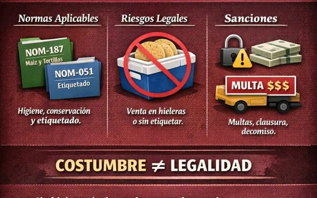 ¿Vender tortillas en una hielera o en la calle es solo una práctica común o una infracción normativa?