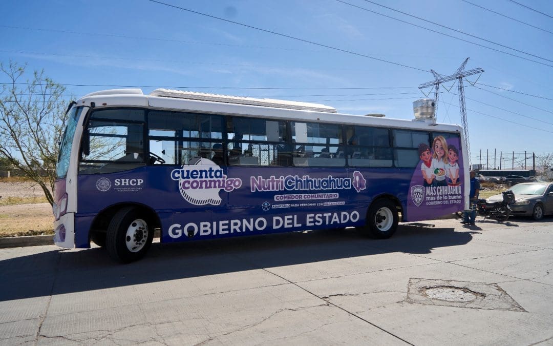 Comedor móvil de NutriChihuahua llega a colonia El Porvenir con 100 platillos gratuitos