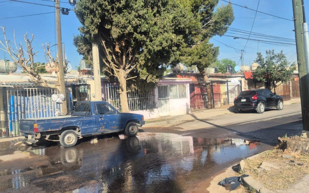 Reportan fuga de agua sin atender en Huerto de los Olivos y Monte Piscis