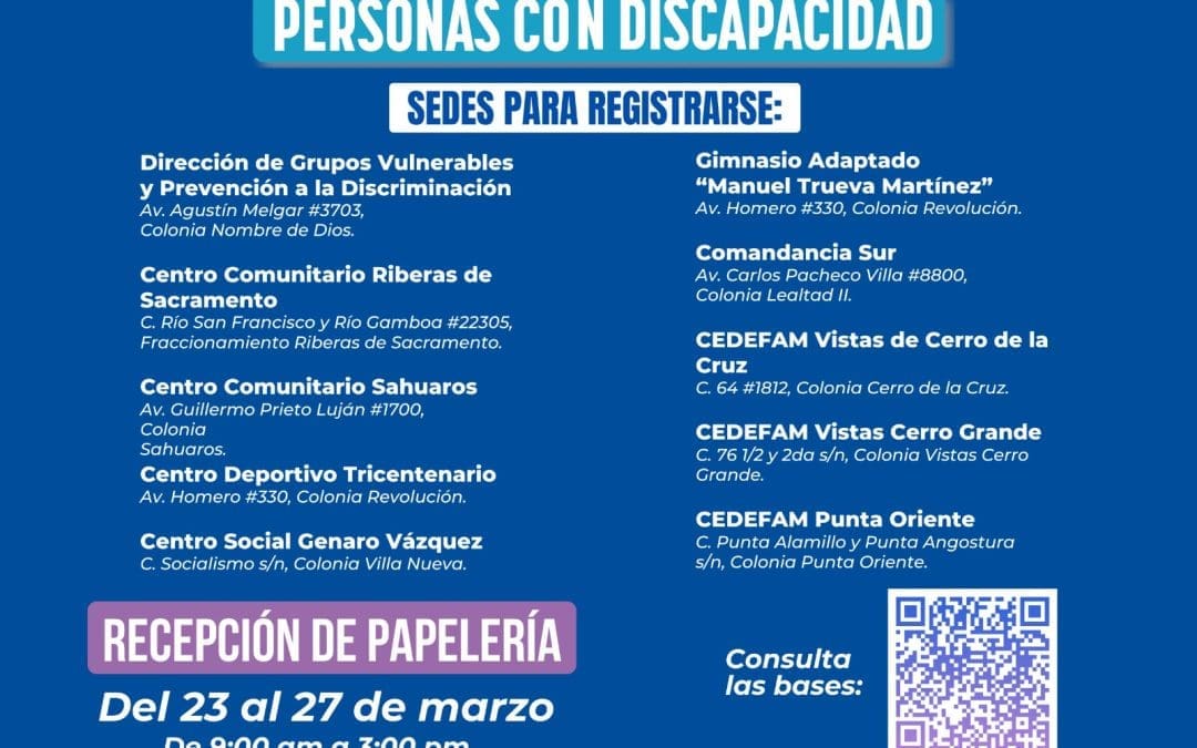 Anuncia Rafa Loera convocatoria para apoyo económico a personas con discapacidad