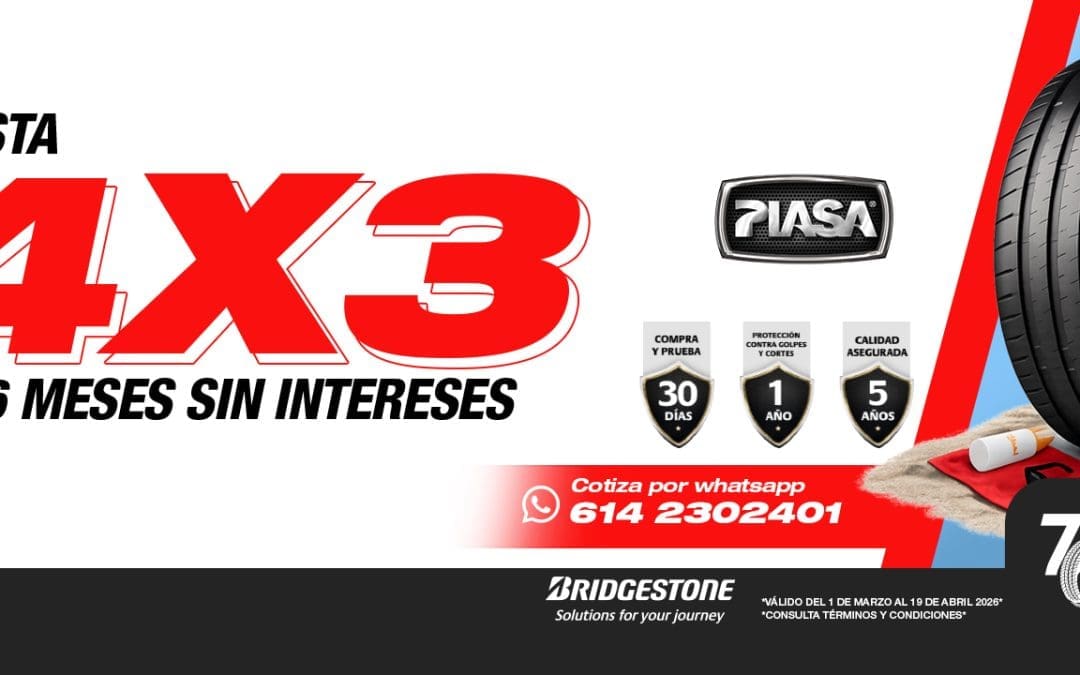 PIASA con su 4×3 en llantas esta semana santa