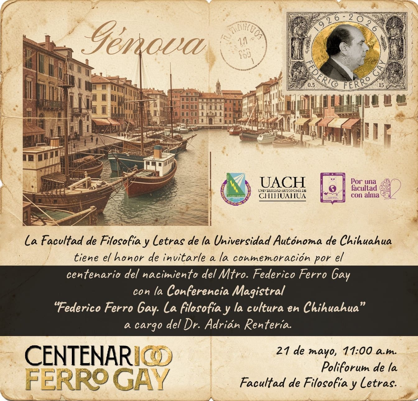 Recuerda la UACH legado de Federico Ferro Gay con conferencia sobre filosofía y cultura en Chihuahua