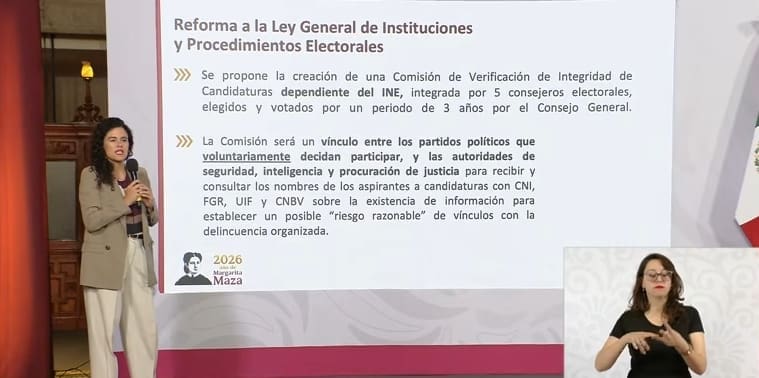 Proponen crear comisión para evitar narcocandidatos en elecciones de 2027
