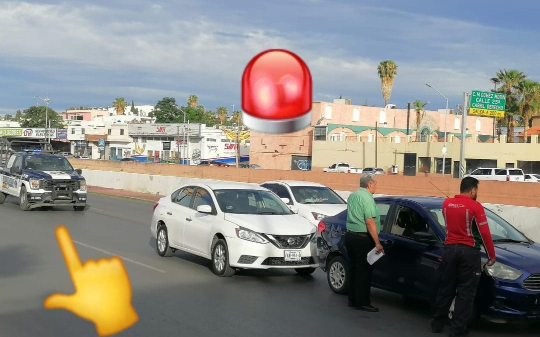 Reportan choque por alcance en Teófilo Borunda; afecta circulación hacia Sacramento