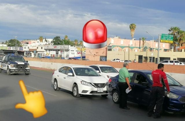 Reportan choque por alcance en Teófilo Borunda; afecta circulación hacia Sacramento