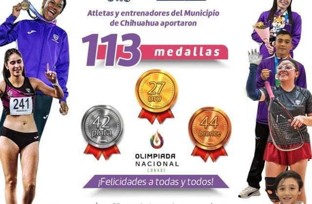 Logran Atletas de Chihuahua capital sobresalir en el medallero de la ON