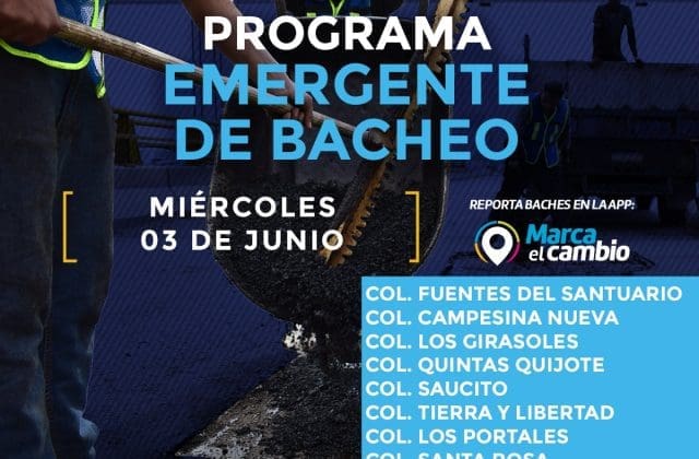 Ocho zonas de la ciudad donde se estarán bacheando calles
