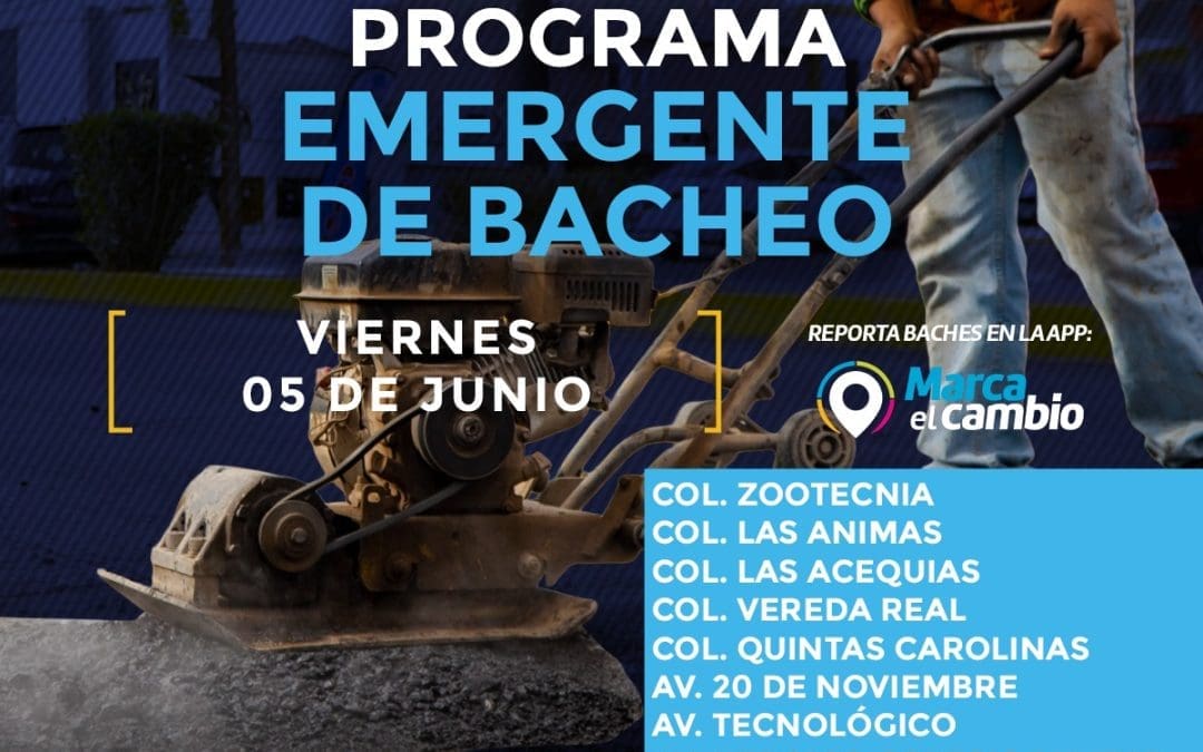 En ocho colonias del municipio se bachearán calles
