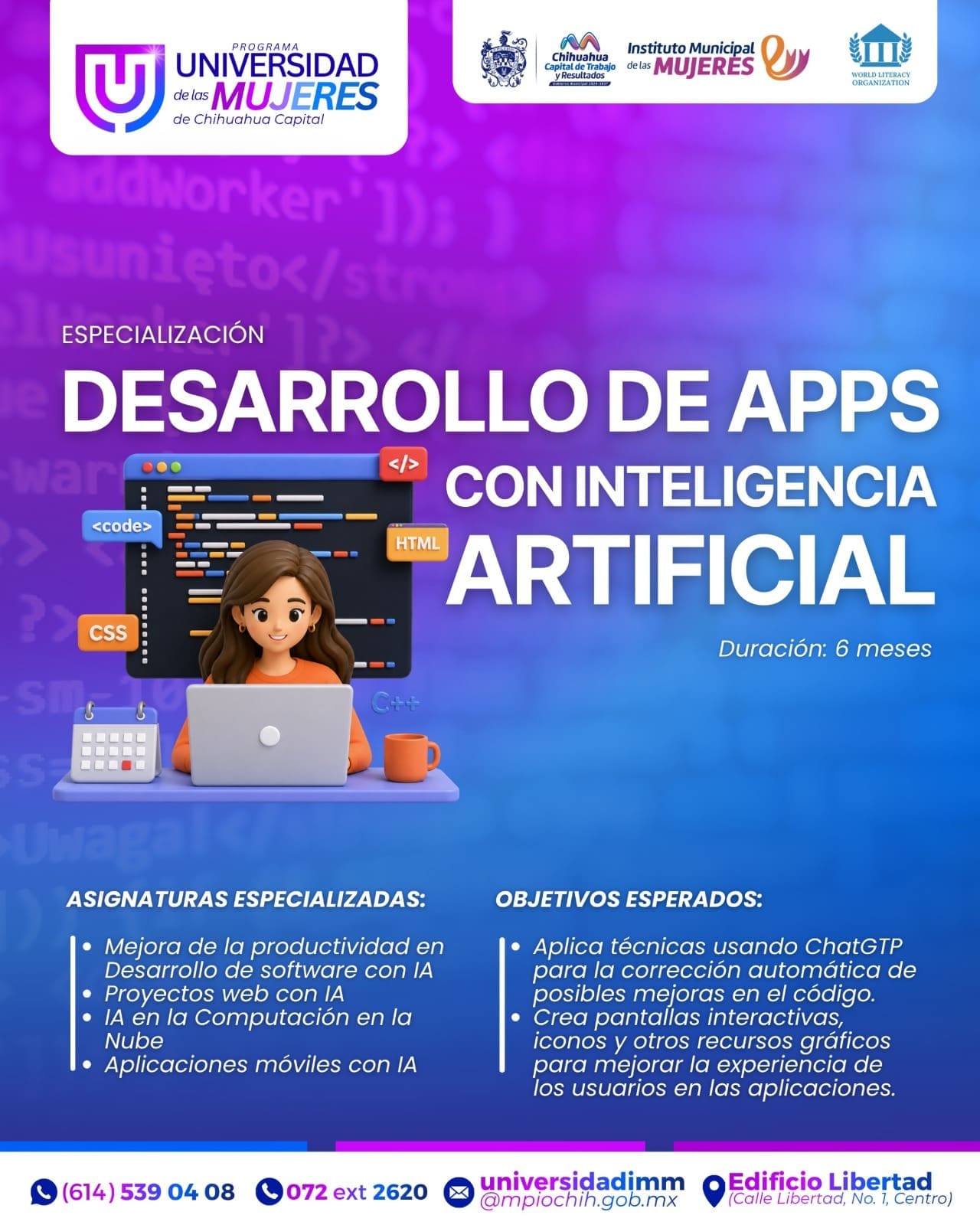 Universidad de las mujeres apuesta por la inteligencia artificial y el desarrollo de aplicaciones.