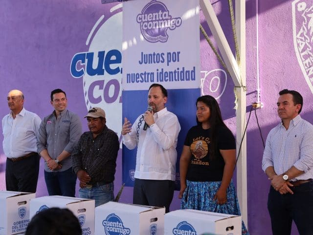 Secretaría de Pueblos Indígenas entrega apoyos alimentarios en asentamientos