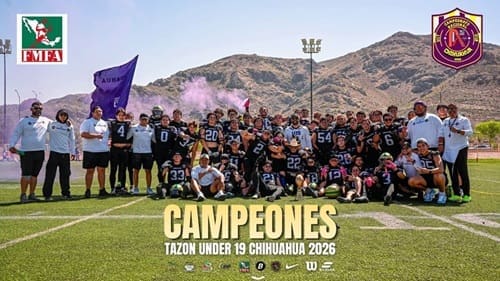 Chihuahua consigue el bicampeonato del Tazón Nacional de Futbol Americano U19.
