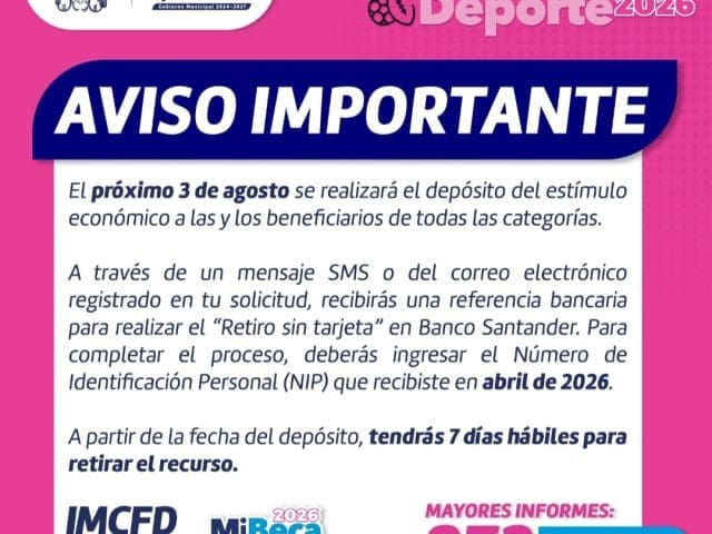 Llevaran pago de mi Beca Chihuahua Deporte la próxima semana