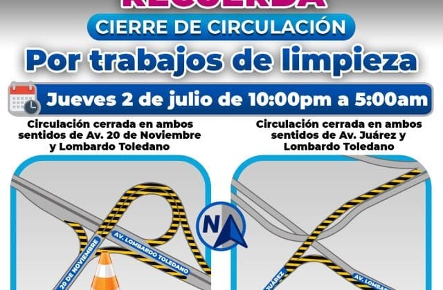 !Atención conductores! Esta noche cerrarán incorporaciones al Lombardo Toledano
