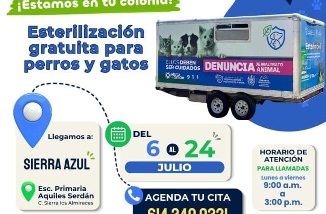 Instalan Esterimóvil al sur de la ciudad para ofrecer esterilizaciones sin costo