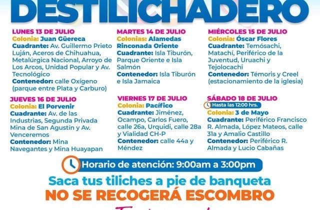 ¡Haz espacio en casa! Destilichadero recorrerá seis colonias de Chihuahua
