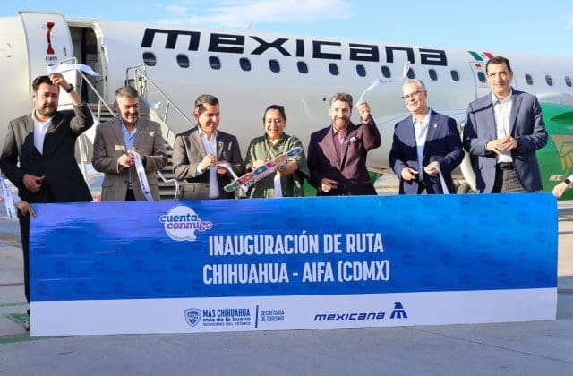 Inauguran oficialmente nueva ruta Chihuahua–AIFA con Mexicana