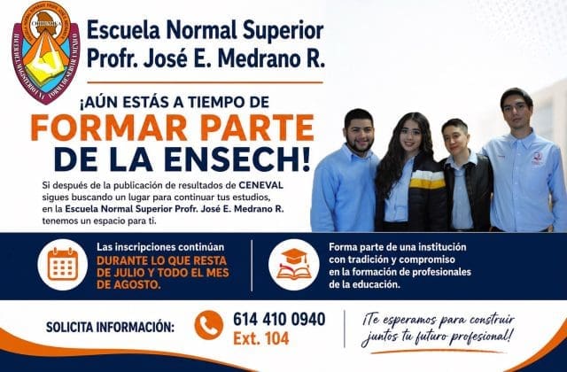 Amplía Normal Superior su periodo de inscripción hasta finales de agosto