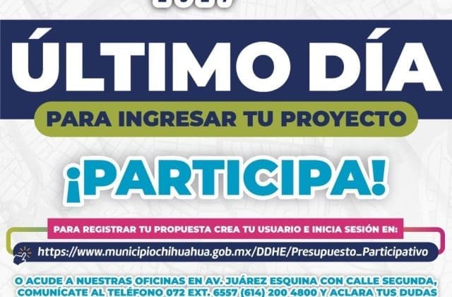 Hoy concluye el registro de proyectos para el Presupuesto Participativo 2027